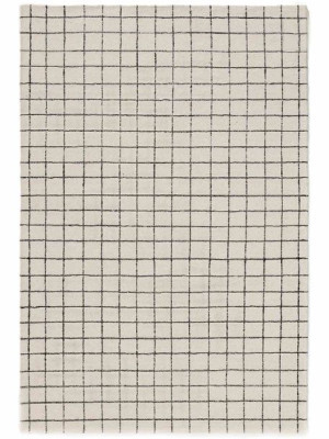 Rug/benut/grid/black+white/120x170