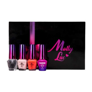 Zestaw do manicure klasycznego: baza + top + lakier czerwień + lakier jasny