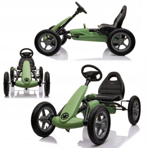 Gokart Dla Dzieci Na Pedały Zielony Pompowane Koła