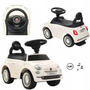 Jeździk Fiat 500 Biały Coil Klakson Muzyka