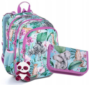 Topgal Plecak 2w1 Piórnik Safari 23004 Klasa 1-4