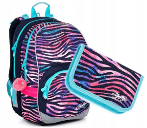 Plecak Topgal Piórnik Zestaw 2w1 Zebra Kimi 21010