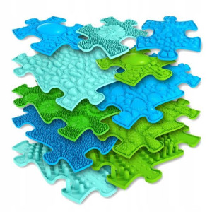 Mata Ortopedyczna Puzzle Sersoryka 11 El. Blue