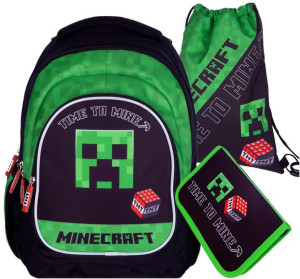 Plecak Szkolny Creeper Minecraft 3w1 Klasa 1-3