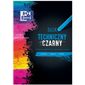 Oxford Blok Techniczny Czarny A3/10k 210g