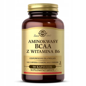 Aminokwasy BCAA z witaminą B6 Solgar 50 kaps.