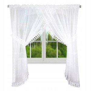 Firana Gotowa Z Gipiurą 250x400 Woal Na Taśmie