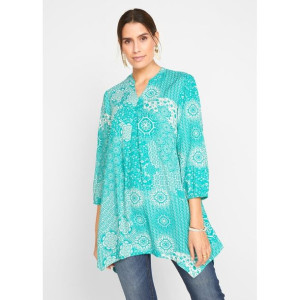 Asymetryczna Bluzka Oversize Wzór Ornamentalny 50-52 959275