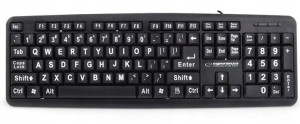 Klawiatura Dla Seniorów Duże Litery Usb Przewod.