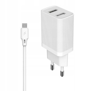 Szybka Ładowarka sieciowa 2xUSB Kabel microUSB