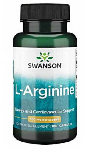 L-Arginine 500mg 100 kapsułek SWANSON Suplement diety