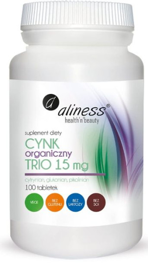Aliness Cynk Organiczny Trio 15 mg  100 tabletek