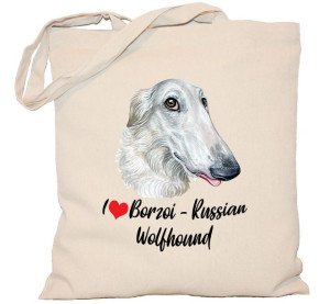 Torba PŁÓCIENNA 240G z psem Borzoi Russian Wolfhound