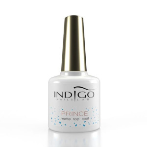 INDIGO Prince Matte Top Coat z Niebieskimi Drobinkami 7ml