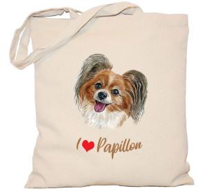 Torba PŁÓCIENNA 240G z psem Papillon