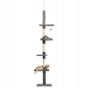 Drapak Sufitowy Dla Kota Wysoki Duży 228 CM szary
