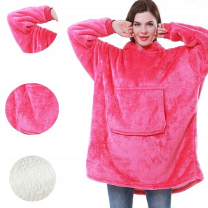 Bluza Koc Ciepła Oversize Futrzak XXL Gruba 2w1 PL