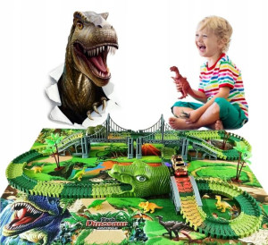 Tor Samochodowy Wyścigowy Dinozaury Duży XL 277 el