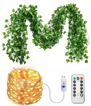 Sztuczny Bluszcz LED KURTYNA zimne światło USB