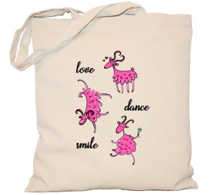 Torba PŁÓCIENNA 240G z kozą love dance smile