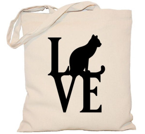 Torba PŁÓCIENNA 240G z kotem Love