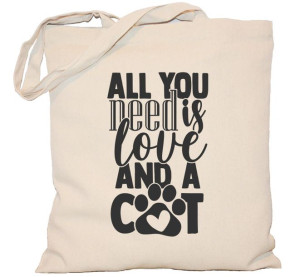 Torba PŁÓCIENNA 240G z kotem All you need is love and a cat