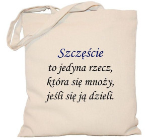 Torba PŁÓCIENNA 240g eco torba z nadrukiem Szczęście