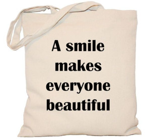 Torba PŁÓCIENNA 240g eco torba z nadrukiem A smile makes everyone beatiful