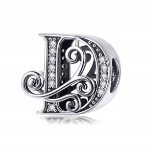 Charms zawieszka Litera D srebro Srebrna S925