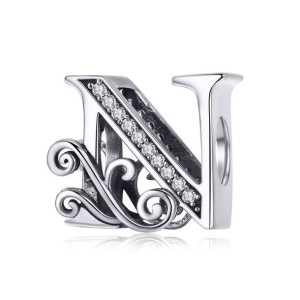Charms Zawieszka Litera N srebro Srebrna S925