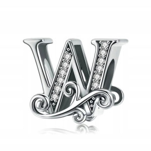 Charms Zawieszka Litera W srebro Srebrna S925
