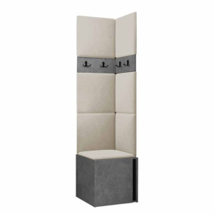 GARDEROBA Orion XXI panele tapicerowane + meble kolor beton