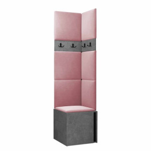 GARDEROBA Orion XXI panele tapicerowane + meble kolor beton