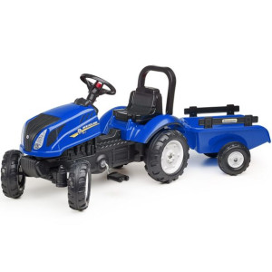 FALK Traktor na Pedały New Holland Duży z Przyczepką+Otwierana Maska od 2L