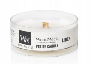 WoodWick Mała Świeca Linen Z Drewnianym Knotem 31g