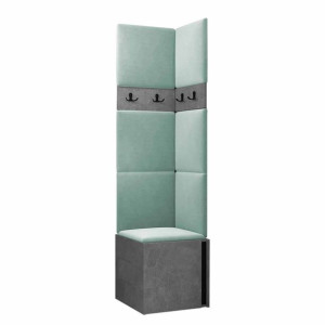 GARDEROBA Orion XXI panele tapicerowane + meble kolor beton