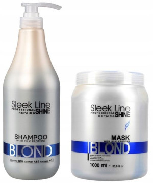 Stapiz Sleek Line Blond Szampon 1l + Maska 1ml