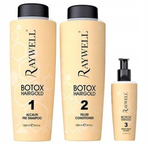 Raywell Hair Gold Szampon Odżywka Krem Odbudowują