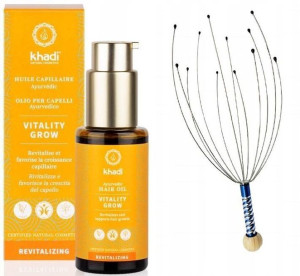 Khadi Vitality Grow Olejek Włosów 50 ml + Masażer