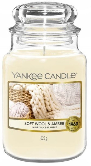 Yankee Candle Świeczka Słoik Soft Wool Amber DUŻA