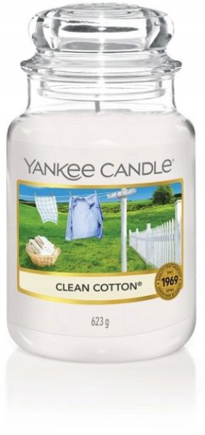 Yankee Candle Świeca Duży Słoik Clean Cotton 623g