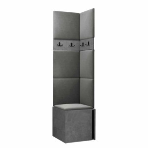 GARDEROBA Orion XXI panele tapicerowane + meble kolor beton