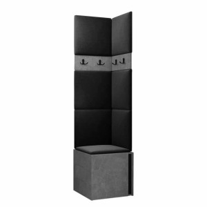 GARDEROBA Orion XXI panele tapicerowane + meble kolor beton