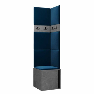 GARDEROBA Orion XXI panele tapicerowane + meble kolor beton