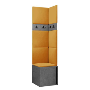 GARDEROBA Orion XXI panele tapicerowane + meble kolor beton