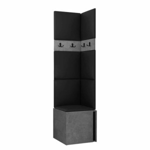 GARDEROBA Orion XXI panele tapicerowane + meble kolor beton