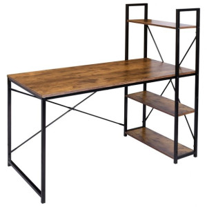 Biurko Komputerowe Z Nadstawką 4 Półki Loft 120x60
