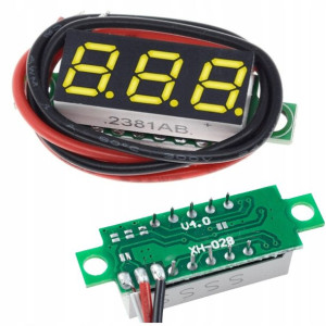Woltomierz DC LED miernik 0.28" żółty