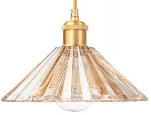 Lampa wisząca sufitowa szklana Japandi bursztynowa