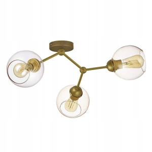 Lampa sufitowa FAIRY 4371 złota LOFT klosz amber